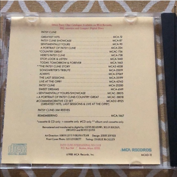 Patsy Cline Greatest Hits CD - Picture 3 of 4
